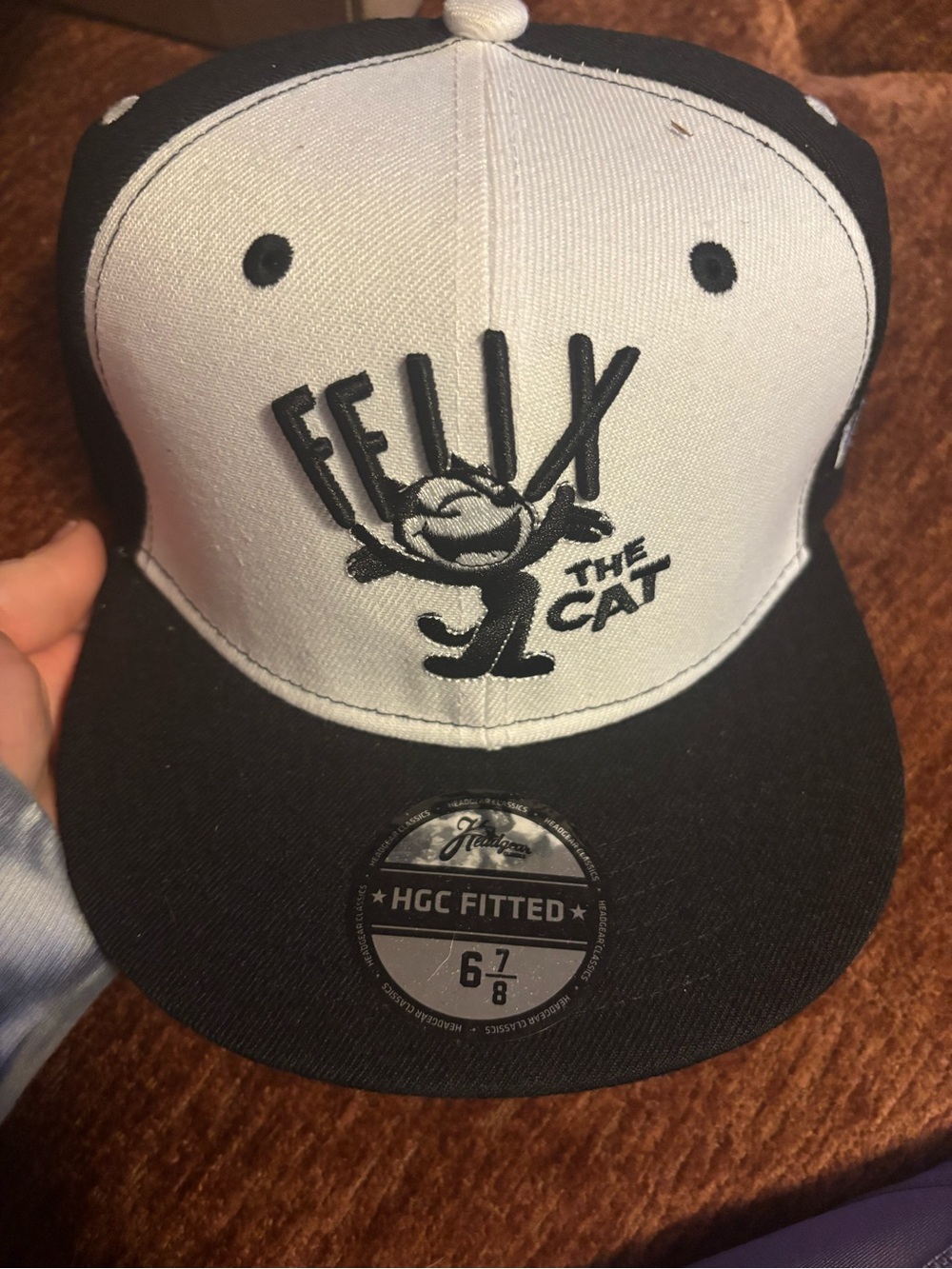 Felix the Cat Black and White Fitted Snapback Hat